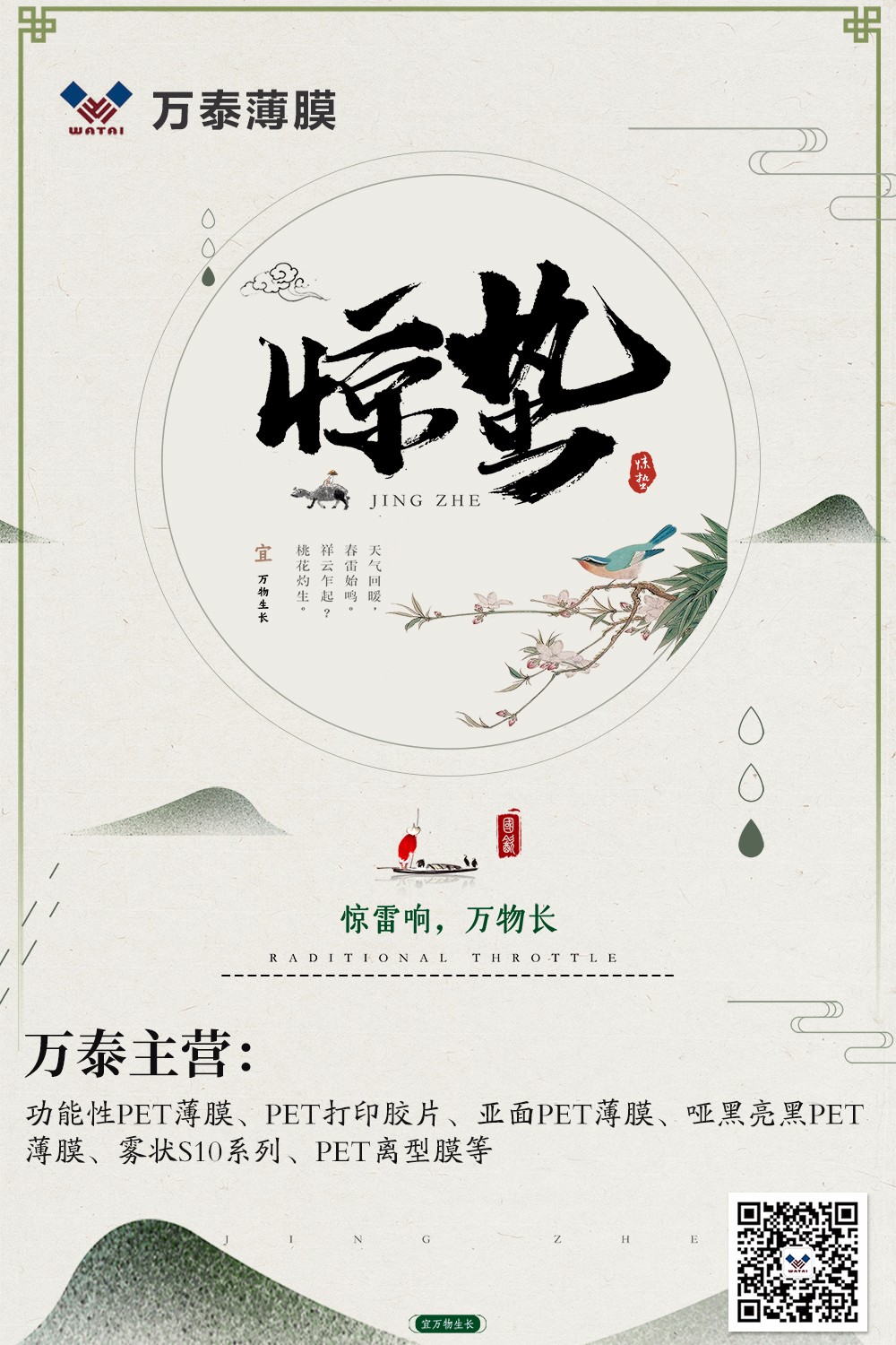 微雨眾卉新，一雷驚蟄始